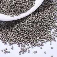 MIYUKI Delica Beads, Cylinder, Japanese Seed Beads, 11/0, (DB1169) Galvanized Matte Pewter, 1.3x1.6mm, Hole: 0.8mm, about 2000pcs/10g(X-SEED-J020-DB1169)