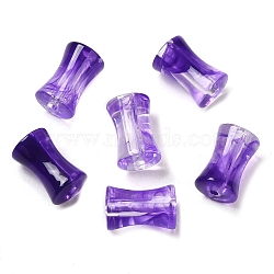 Transparent Acrylic Beads Gradient Effect, Bamboo Joint, Dark Violet, 12.5x7.5mm, Hole: 1.8mm, 1020pcs/500g(OACR-Q193-01G)