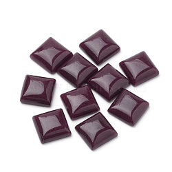 Natural White Jade Cabochons, Dyed, Square, Dark Red, 12x12x5mm(G-Q975-12x12-01)