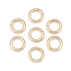 Brass Spring Gate Rings, Donut, Nickel Free, Real 18K Gold Plated, 6 Gauge, 23x4mm, Inner Diameter: 15mm(KK-T014-90G)