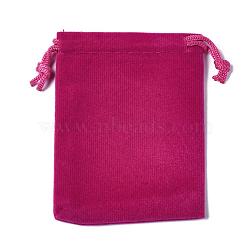 Rectangle Velvet Pouches, Gift Bags, Camellia, 15x12cm(TP-R022-12x15-05)