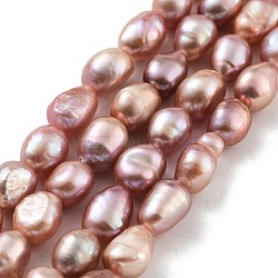 Natural Cultured Freshwater Pearl Beads Strands, Two Sides Polished, Grade 3A+, Thistle, 6~7mm, Hole: 0.6mm, about 23pcs/strand, 6.69''(17cm)(PEAR-P062-29E)