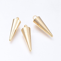 304 Stainless Steel Pendants, Spike/Cone, Golden, 18x5mm, Hole: 2mm(STAS-G214-47G-01)