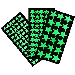 5 Sheets Luminous PET Wall Stickers, Wall Decoration, Glow in the Dark, Star, Champagne Yellow, 198~205x100x0.3mm(DIY-DJ0002-23A)