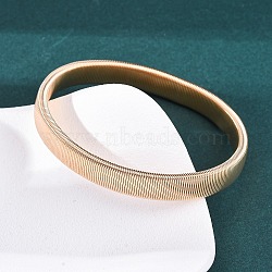 Iron Stretch Bracelets for Men Women, Light Gold, 3/8 inch(1cm), Inner Diameter: 2-1/2 inch(6.2cm)(BJEW-G741-01KCG)