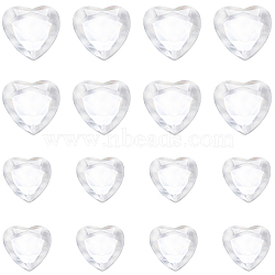 200Pcs 2 Style Acrylic Rhinestone Cabochons, Flat Back & Back Plated, Faceted, Heart, Clear, 15~25x14.5~24x2~4mm, 100pcs/style(MACR-GF0001-03A)