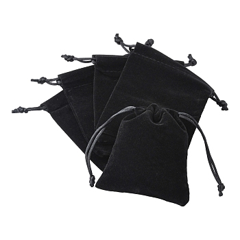 Velvet Jewelry Bags, Black, 105x90mm
