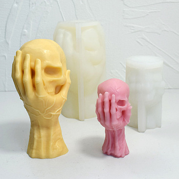 Skull Candle Silicone Molds, For Scented Candle Making, Skull, 5.5x10.5cm