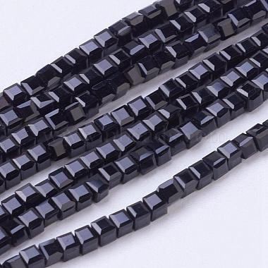 Cube Shaped Crystal Glass Beads Strands(GLAA-F012-A02)-2
