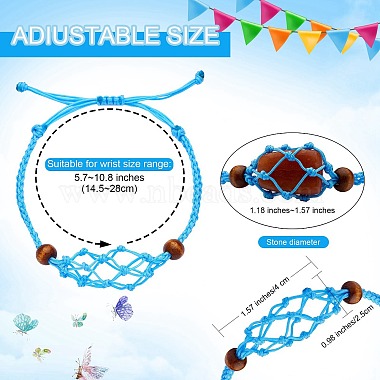 12 pièces de cordon en nylon tressé réglable pour fabrication de bracelets en macramé.(AJEW-SW00010-06)-3