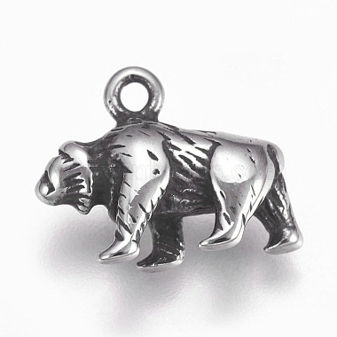 Antique Silver Bear Stainless Steel Pendants