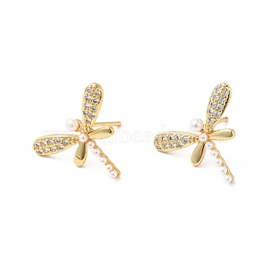 Clear Dragonfly Cubic Zirconia Stud Earrings