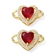 Rack Plating Brass Cubic Zirconia Heart Connector Charm(KK-C084-06G)-1