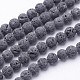 Unwaxed Natural Lava Rock Bead Strands(X-G-F309-12mm)-1