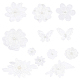 12Pcs 12 Style Flower/Butterfly Polyester Embroidery Sew on Clothing Patches(PATC-CA0001-10)-1