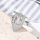 Brass Micro Pave Clear Cubic Zirconia Cuff Finger Rings for Women(RJEW-U033-10P)-3