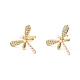 Rack Plating Brass Micro Pave Clear Cubic Zirconia Stud Earrings for Women(EJEW-G311-05G)-1