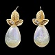 Brass with Glass Stud Earrings(EJEW-Q811-01KCG)-2