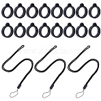 Portable Electronic Cigarette Anti-Lost Necklace Lanyard, Silicone Bands Anti Slip Rubber Rings, Black, 43x0.3cm(AJEW-WH0304-75B)