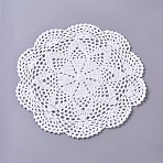 Woven Crochet Coasters Table Mats, for Table Toppers Home Decoration, Floral Pattern, White, 240x2mm(DIY-WH0157-18)