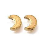 304 Stainless Steel Beads, Ion Plating(IP), Moon, Real 18K Gold Plated, 8x6.5x4mm, Hole: 1.5mm(STAS-L315-029G)