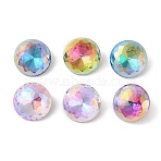Glass Rhinestone Cabochons, Flat Back & Back Plated, Faceted, Diamond, Mixed Color, 10x5.5mm(RGLA-L029-10B)