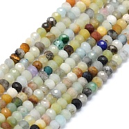 Natural Mixed Stone Beads Strands, Faceted, Rondelle, Mixed Dyed and Undyed, 2~2.5x2mm, Hole: 0.5mm, about 223~226pcs/strand, 14.96~15.16 inch(38~38.5cm)(G-G106-A19-01)