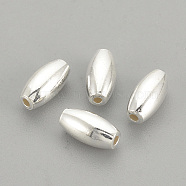 925 Sterling Silver Beads, Rice, Silver, 6x3mm, Hole: 0.5mm(X-STER-S002-08)