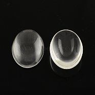 Transparent Oval Glass Cabochons,, Clear, 20x15x5mm(X-GGLA-R022-20x15)