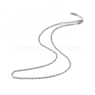 Non-Tarnish 304 Stainless Steel Rope Chain Necklace for Men Women, Stainless Steel Color, 15.87 inch(40.3cm)(NJEW-K245-010C)