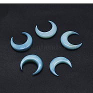 Shell Cabochons, Dyed, Moon, Light Blue, 32~37x30~33x2~8mm(SSHEL-P015-79B-35mm)