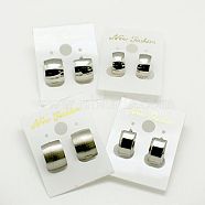 Fashion 304 Stainless Steel Huggie Hoop Earrings, Hypoallergenic Earrings, Thick Hoop Earrings, Stainless Steel Color, 12~13x13~13.5x6.5~9mm, Pin: 0.8mm(EJEW-G124-M12)