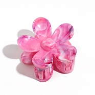 Gradient Color Plastic Claw Hair Clips, for Women Girls, Flower, Hot Pink, 73x70mm(PW-WGBEE53-01)