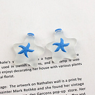 Resin Cabochons, DIY for Earrings & Bobby pin Accessories, Star Bottle, Clear, 26x24mm(RESI-CJC0007-13B)