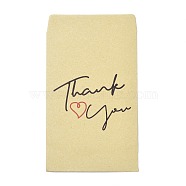 Craft Paper Bags, Gift Bags, Rectangle, Word, 12.5x7.15x0.03cm(CARB-D010-01B-03)