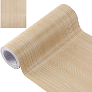 Wood Grain Pattern PVC Self-Adhesive Tapes, Veneer Edge Banding, Cornsilk, 202x0.1mm, 10m/roll(AJEW-WH0258-957C)