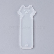 Silicone Bookmark Molds, Resin Casting Molds, Cat Shape, White, 93x35x4.5mm, Inner Diameter: 89x31mm(X-DIY-P001-01A)
