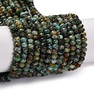 Natural African Turquoise(Jasper) Beads Strands, Faceted, Rondelle, 4x2.5mm, Hole: 0.8mm, about 147pcs/strand, 15.55 inch(39.5cm)(G-F717-02A-01)