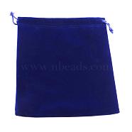 Velvet Jewelry Bag, Rectangle, Blue, 17x15cm(TP-R004-02)
