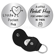 201 Stainless Steel Commemorative Coin, Pocket Hug Coin, Inspirational Quote Coin, Decision Maker, Flat Round, Stainless Steel Color, Heart, 30x2mm(AJEW-CN0002-24J)