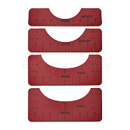 PVC T-Shirt Ruler, Guide Alignment Tool to Center Designs, Red, 254x63.5~127mm, 4pcs(X-TOOL-TAC0007-25B)