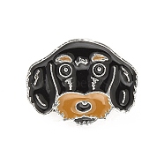 Dog Enamel Pin with Brass Butterfly Clutches, Alloy Badge for Backpack Clothing, Dachshund, 19.5x25x10mm, Pin: 1.1mm(JEWB-A006-02F)
