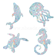Waterproof PVC Colored Laser Stained Window Film Adhesive Stickers, Electrostatic Window Stickers, Unicorn Pattern, 12cm, 16pcs/set(DIY-WH0256-033)