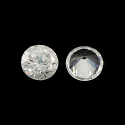 Diamond Shaped Cubic Zirconia Pointed Back Cabochons, Faceted, Clear, 12mm(ZIRC-R004-12mm-01)