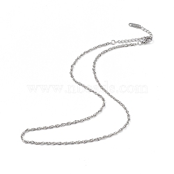 304 Stainless Steel Rope Chain Necklace for Men Women, Stainless Steel Color, 15.87 inch(40.3cm)(NJEW-K245-010C)