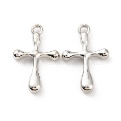 CCB Plastic Pendants, Cross Charm, Platinum, 35x22.5x5.5mm, Hole: 2.7mm(CCB-D005-30P)