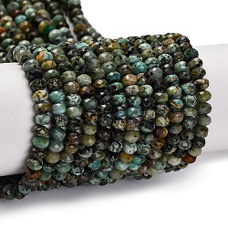 Natural African Turquoise(Jasper) Beads Strands, Faceted, Rondelle, 4x2.5mm, Hole: 0.8mm, about 147pcs/strand, 15.55 inch(39.5cm)(G-F717-02A-01)