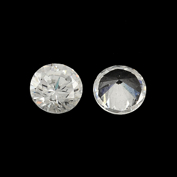 Diamond Shaped Cubic Zirconia Pointed Back Cabochons, Faceted, Clear, 12mm