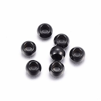 304 Stainless Steel Beads, Rondelle, Electrophoresis Black, 2.5x1.8mm, Hole: 1.2mm