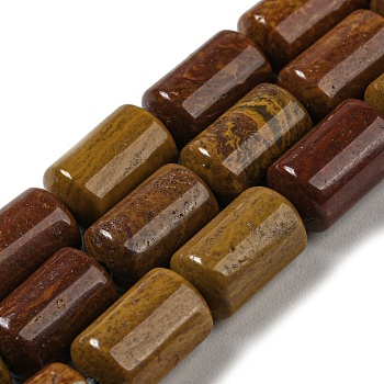 Natural Petrified Wood Beads Strands, Column, 10x6mm, Hole: 0.8mm, about 40pcs/strand, 15.67''(39.8cm)